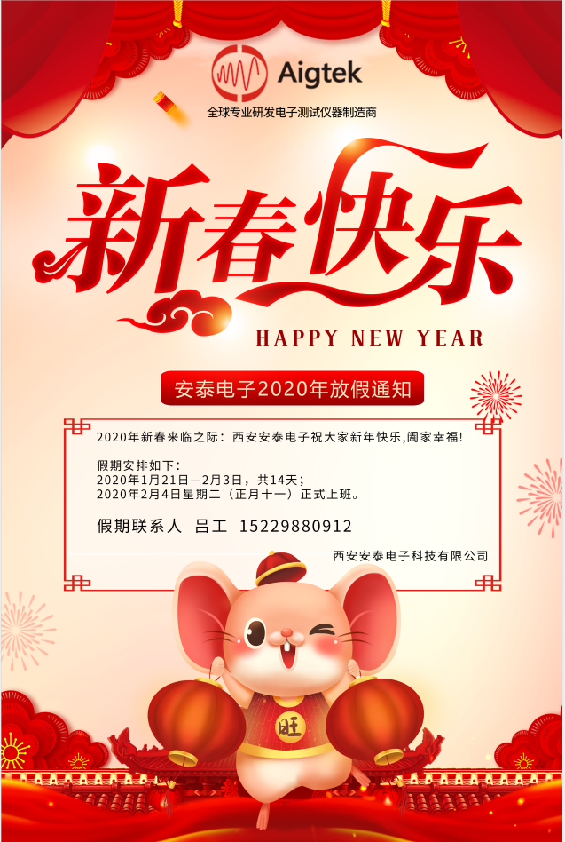【恭賀新春】Aigtek全體員工祝大家2020年鼠年大吉！萬事如意！